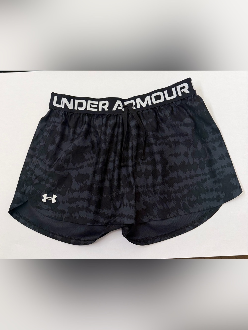 Under Armour Black Patterned Girls Athletic Shorts